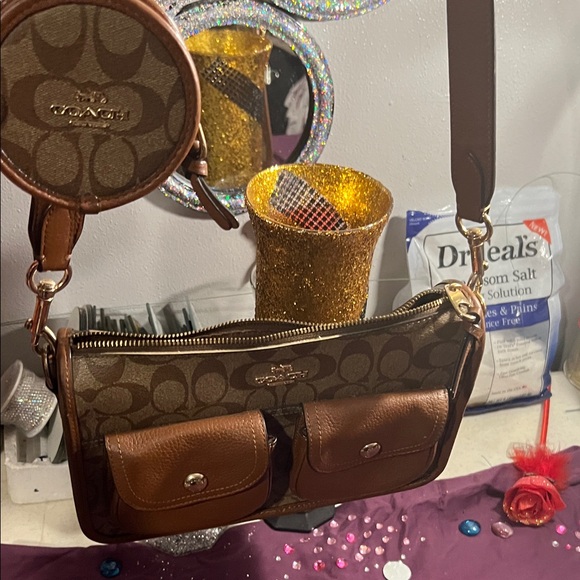 Coach Brown Crossbody Bag with Signature Design - Picture 1 of 8